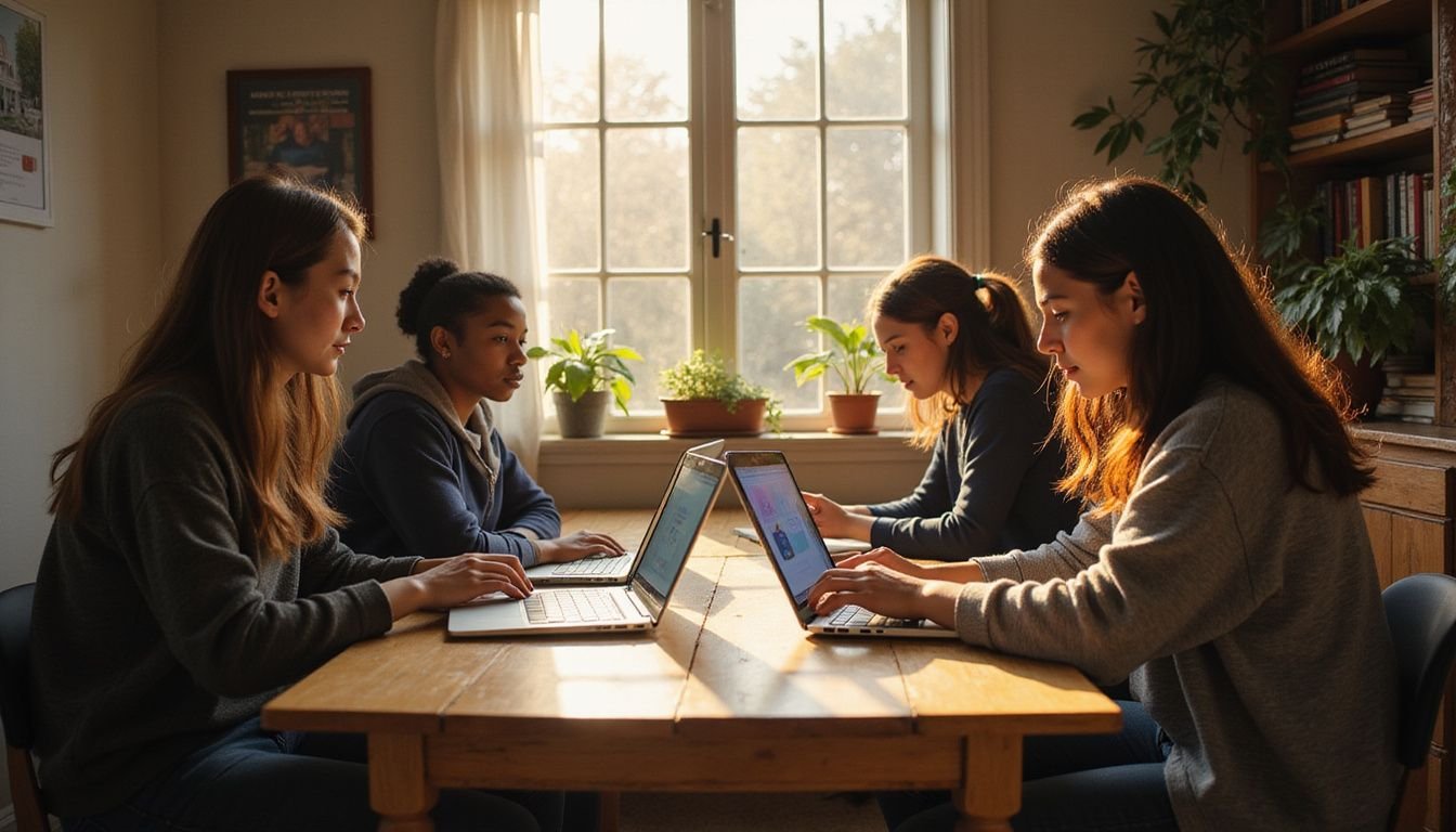 A group of focused students collaborates in a cozy home office, engaged with RealEstateU’s online real estate courses. A group of focused students collaborates in a cozy home office, engaged with RealEstateU’s online real estate courses.