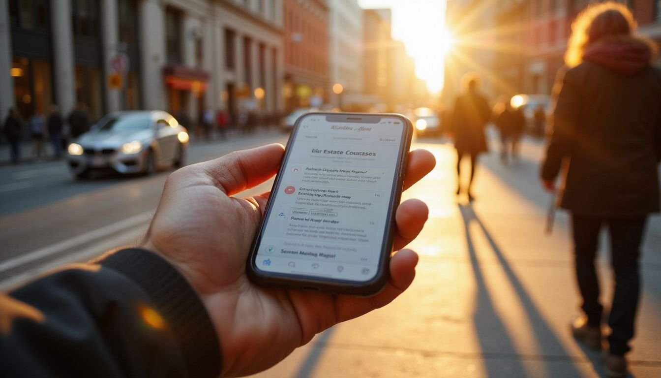 A close-up of a mobile phone showing the AceableAgent app, illustrating focused learning amidst a bustling city scene. A close-up of a mobile phone showing the AceableAgent app, illustrating focused learning amidst a bustling city scene.