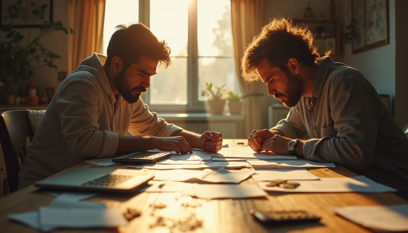 A couple grapples with stress and uncertainty over paperwork during their home sale, highlighting their determination and fatigue.