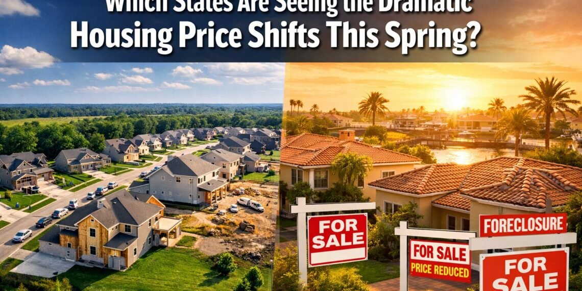 Which States are experiencing the most dramatic shifts in housing prices this Spring ?