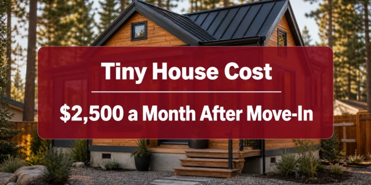 Modern tiny house on a permanent foundation on a small residential lot